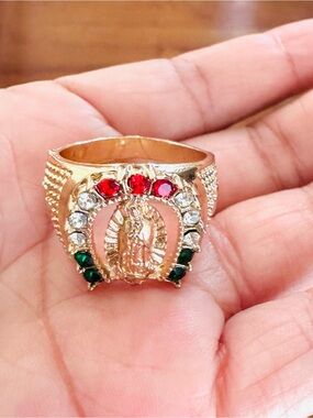 14K Gold Plated Shoehorse Statement men’s Ring. Size 10. New
